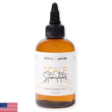 Bask  Lather Scalp Stimulator Hair Growth Oil, Cold Pressed Mint and Rosemary B