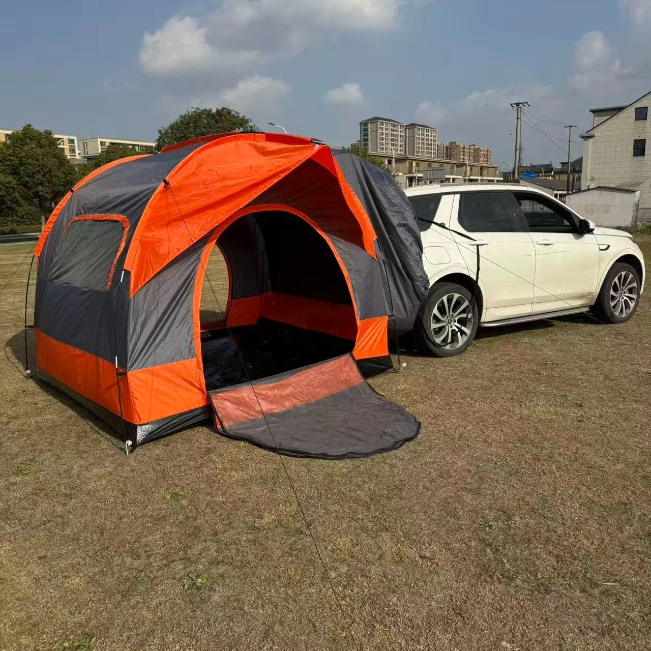 Universal SUV Tent Car Awning 4 Person Man Self Standing Sewn-in Floor Orange