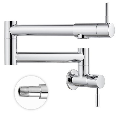 Heyalan Pot Filler 19 Inch Wall Mount Folding 19inch, Polish Chrome 