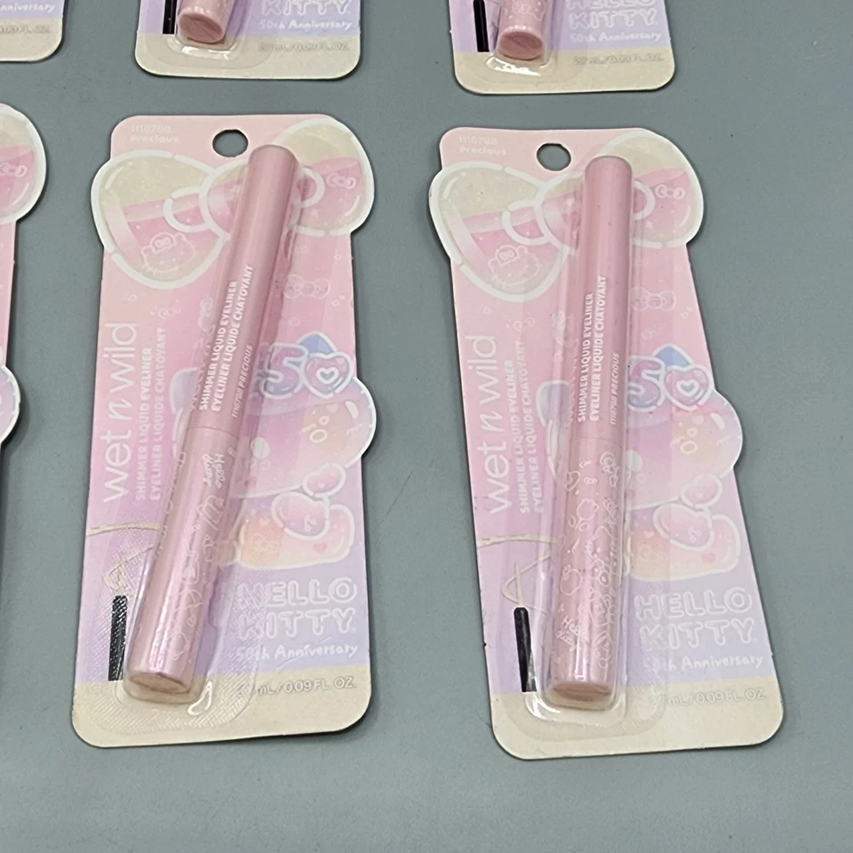 Lote de 8 delineadores de ojos líquidos Wet & Wild Shimmer Hello Kitty 50 aniversario Precious Foto 4 de 4