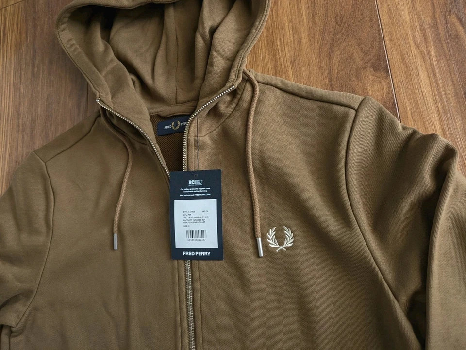 Mens Fred Perry Full Zip Sweatshirt Size Small - Image 2 of 3