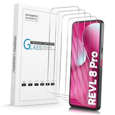 4 Pack Tempered Glass Screen Protector Compatible for T-Mobile REVVL 8 Pro