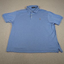 Polo Ralph Lauren Polo Shirt Mens 2XB Big Blue Preppy Casual Golf Flesh Pony
