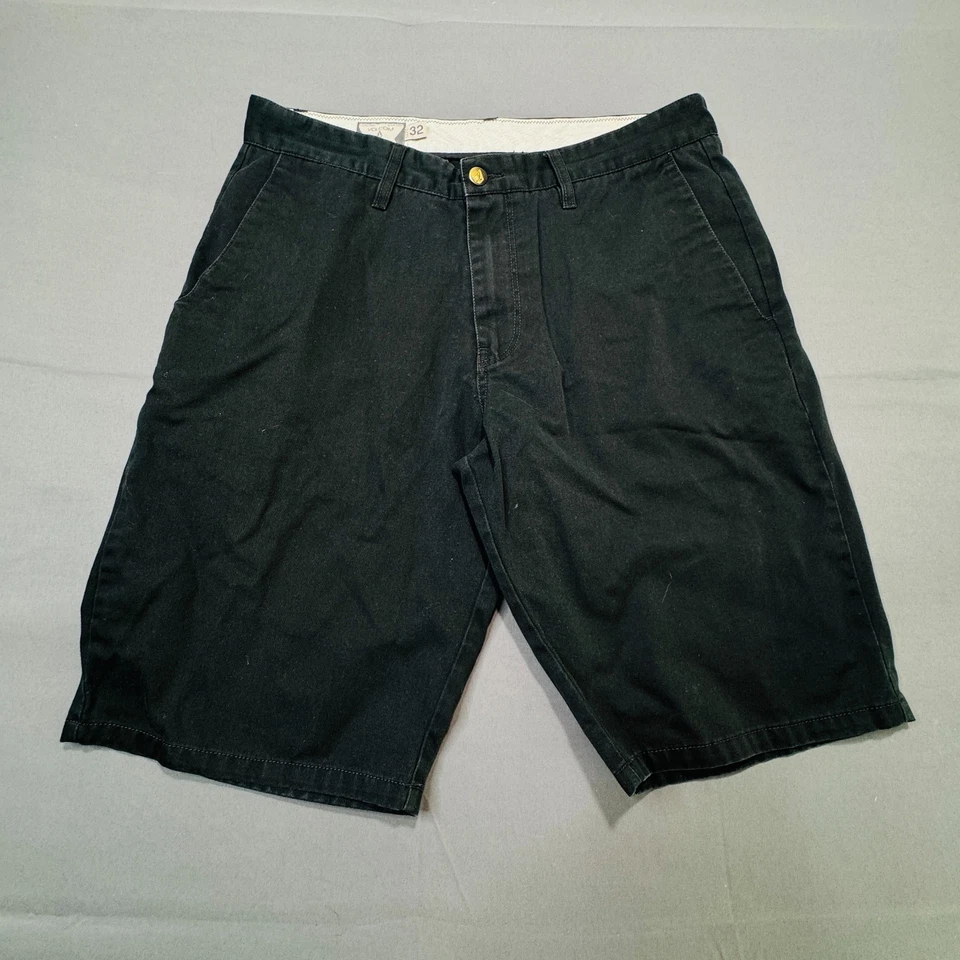 Volcom Shorts Mens 32 Chino Cotton Skateboard Dark Black - Image 2 of 4