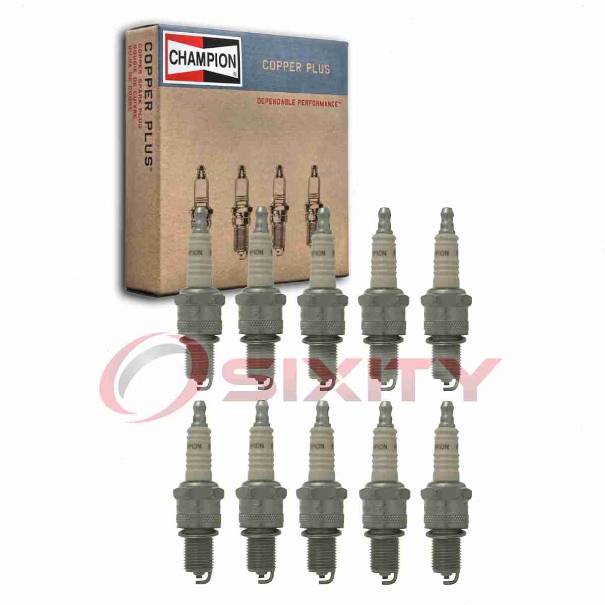 10 pc Champion Copper Plus 38 Spark Plugs for XS65 N12YC BP5EQ13 BP5EA AP65 ep
