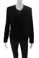 St. John Collection By Marie Gray Womens Long Sleeve Open Sweater Black Size 08