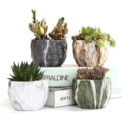 #ad SE SUN E Sun E Modern Style Marbling Ceramic Flower Pot Mixed Color $43.98