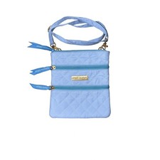 Simply Southern Quilted Crossbody Bag Light Blue Adjustable Strap Purse Handbag