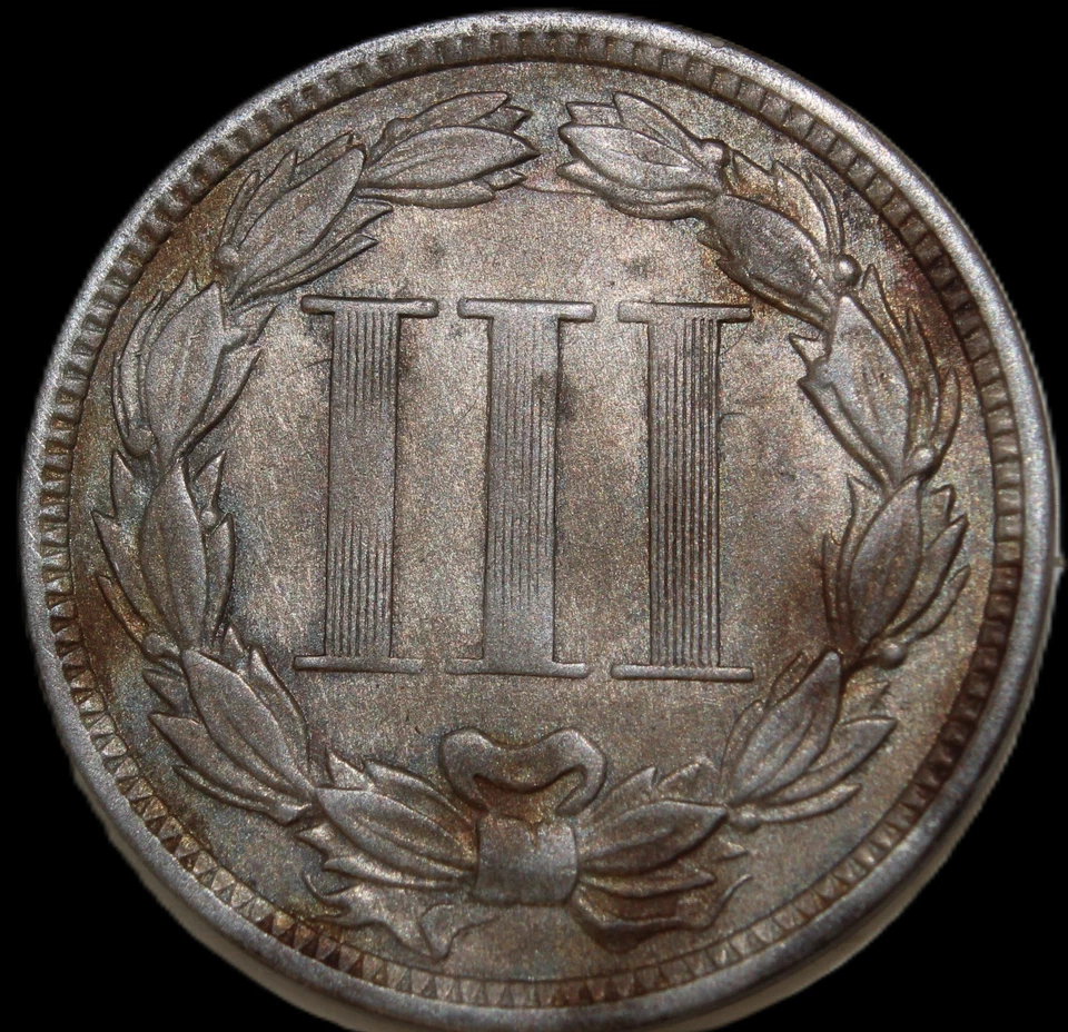 1868 3CN Three Cent Nickel- CHOICE XF / FREE SHIPPING- SMH-324 - Image 2 of 2