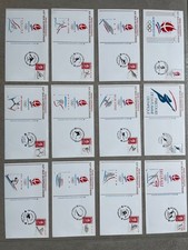 12 ENVELOPPES 1er JOUR Jeux  Olympiques d'Hiver 92 Albertville -SERIE COMPLETE
