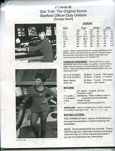 Newly Revised Star Trek Tos Uhura Uniform Pattern Dress Ptn 018