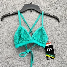 TYR Swimwear Womens Small 4/6 Green Durafast Lite 200 Active Lifestyle Topaz Top