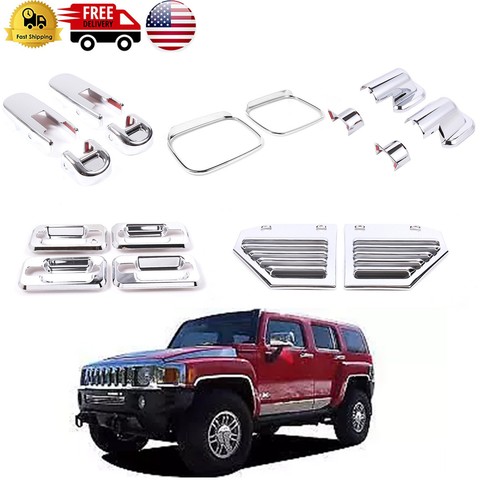 06-09 Hummer H2 Chrome Cover Trim 36Pcs Combo Door Handle Mirror