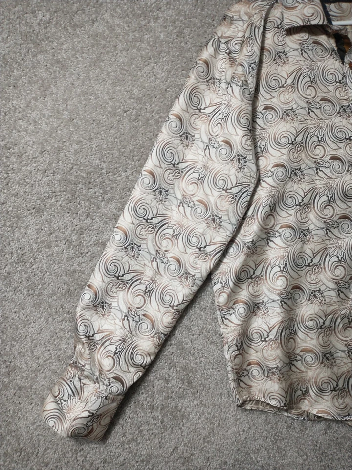 Camisa Vaquera El General Para Hombres 3XL XXXL Beige Ropa Occidental Manga Larga Adulto Foto 4 de 4