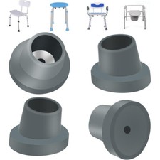 4X Replacement Rubber Feet for Shower Chair Bath Seat 1-1/8" Slope Tips Non Slip