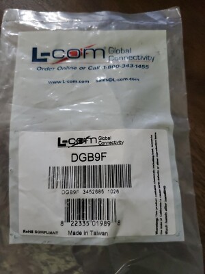 L-com DGB9F Slimline D-Sub Adapter, Gender Changer, DB9-Female/Female, 3A, DGB