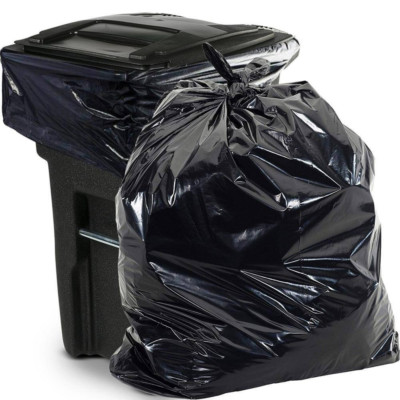 65 Gallon Contractor Trash Garbage Bags Heavy Duty Black Large 1.5 MIL 50 Count