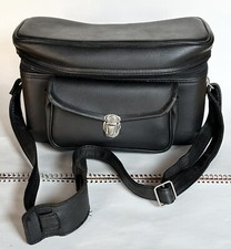 Vintage Compartment Camera/Film Bag Black Vinyl Photography Bag 11"x6"x4" Purse
