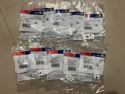 Lot of 10 Leviton 61110-RW6 Cat 6 Keystone jack Gigabit RJ45 White Free shipping