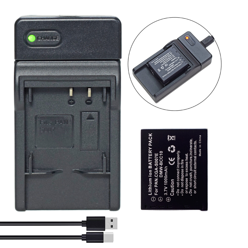 CGA-S007 Battery or charger For Panasonic Lumix DMC-TZ1 DMC-TZ4