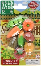 Iwako Japanese Brand Vegetable Japanese Eraser Set Made in Japan S-3449