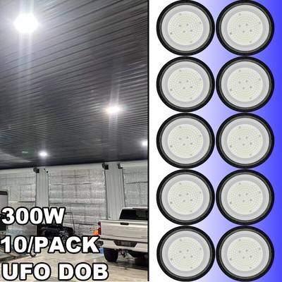 10Pack LED Ufo Shop Lights 300W Factory Warehouse Commercial  Light Fixtures 