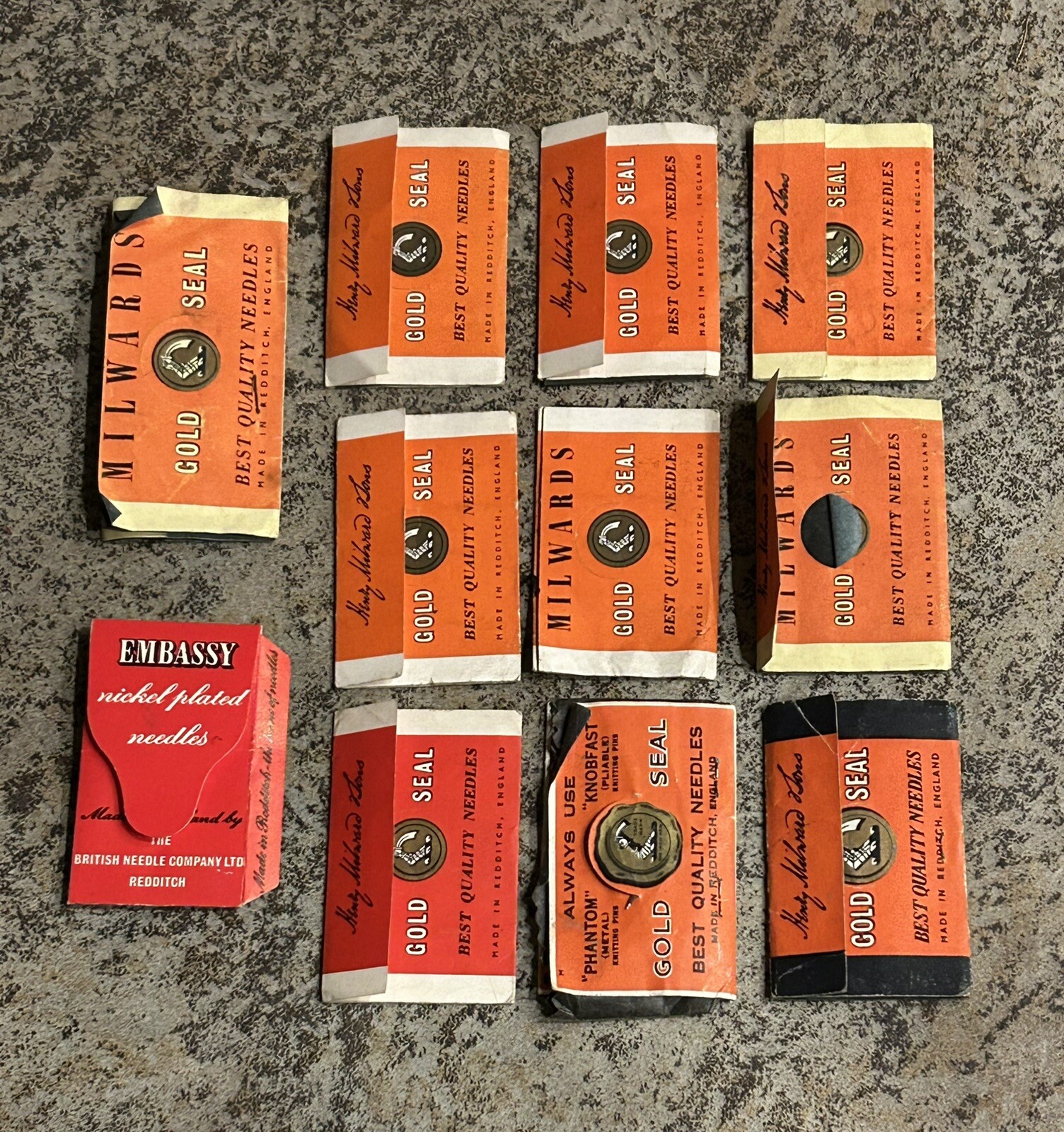 Vintage Sewing Needle Packets Job Lot Milwards Kirby Beard Flora