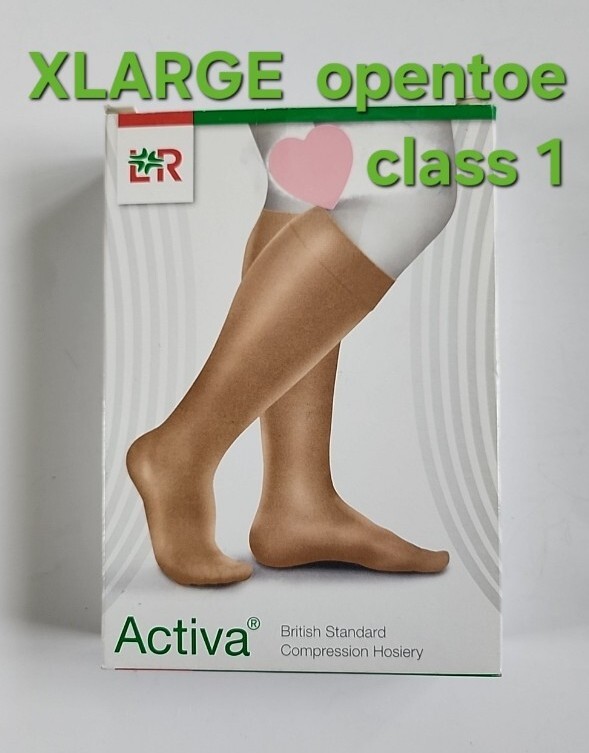 Activa Class 1 Below Knee Compression Stockings 14-17 mmHg SAND XL O/TOE