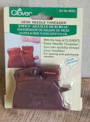 VTG Clover Desk Needle Threader #4055 For Fabric Craft Sewing Patch Quilt Work 