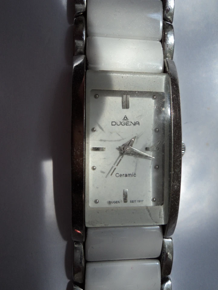 Dugena Klassische Model, hübsche XL Damenarmbanduhr/Keramik armband - Bild 2 von 4