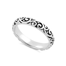925 Sterling Silver Filigree Ring Great for Christmas