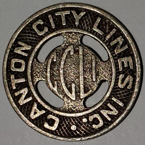 Canton City Lines Inc.; Fare Token; Ohio; 1937; Vintage; 5/8”