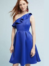 NEW Anthropologie  Seen Worn Kept Dress Size 6 One Shoulder Blue Z253-6