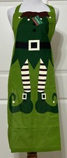 NWT Sleigh Bell Bistro green Elf Apron Christmas Holiday 24  X 34  