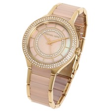 NEW MICHAEL KORS KERRY GOLD,PINK BLOSSOM ACETATE,GLITZ,MOP,BRACELET WATCH MK3508