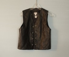 90's Retro Helium Woman's Faux Leather Black Lace-up Vest. Sz Small.