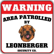Crossing Sign Warning Area Patrolled Leonberger Dog Security Co Cross Xing Metal