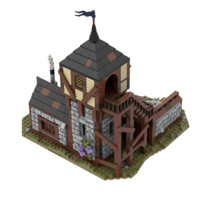 ZITIANYOUBUILD Medieval Archers Range with Interior Modular Building 1722 Piece