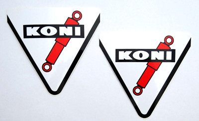 2 Stück Werbe-Aufkleber Koni altes Logo 13cm Stoßdämpfer Motorsport Oldtimer 80s