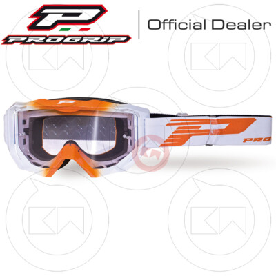PROGRIP MOTORCYCLE CROSS ENDURO GLASSES MASK 3200-106TR Orange Clear Lens