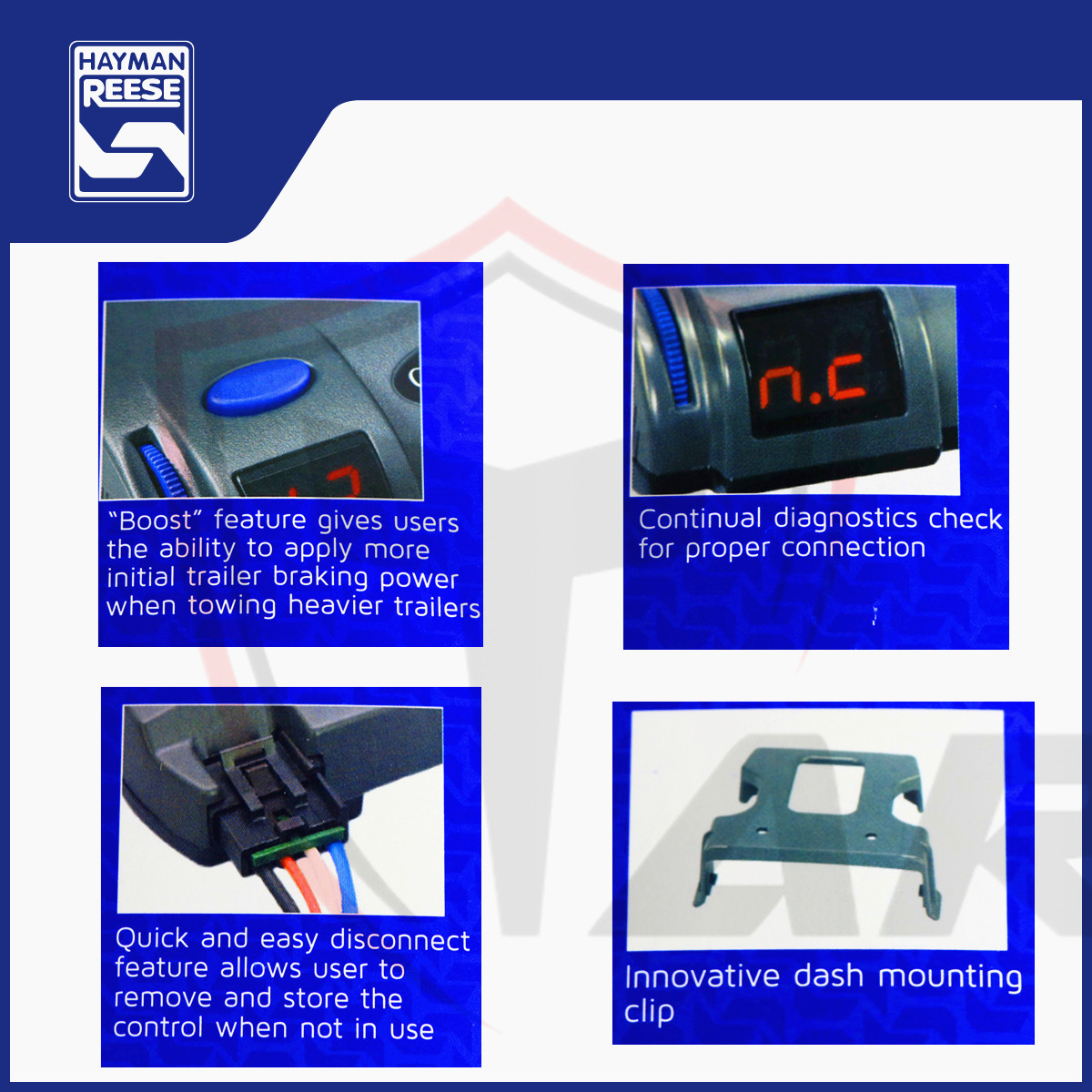 HAYMAN REESE ELECTRIC TRAILER BRAKE CONTROLLER WITH WIRING KIT HARNESS