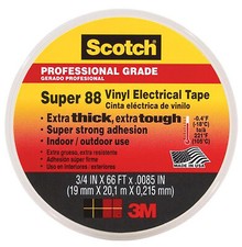 Super 88 Electrical Tape, Vinyl All-Weather, .75-In. x 66-Ft.