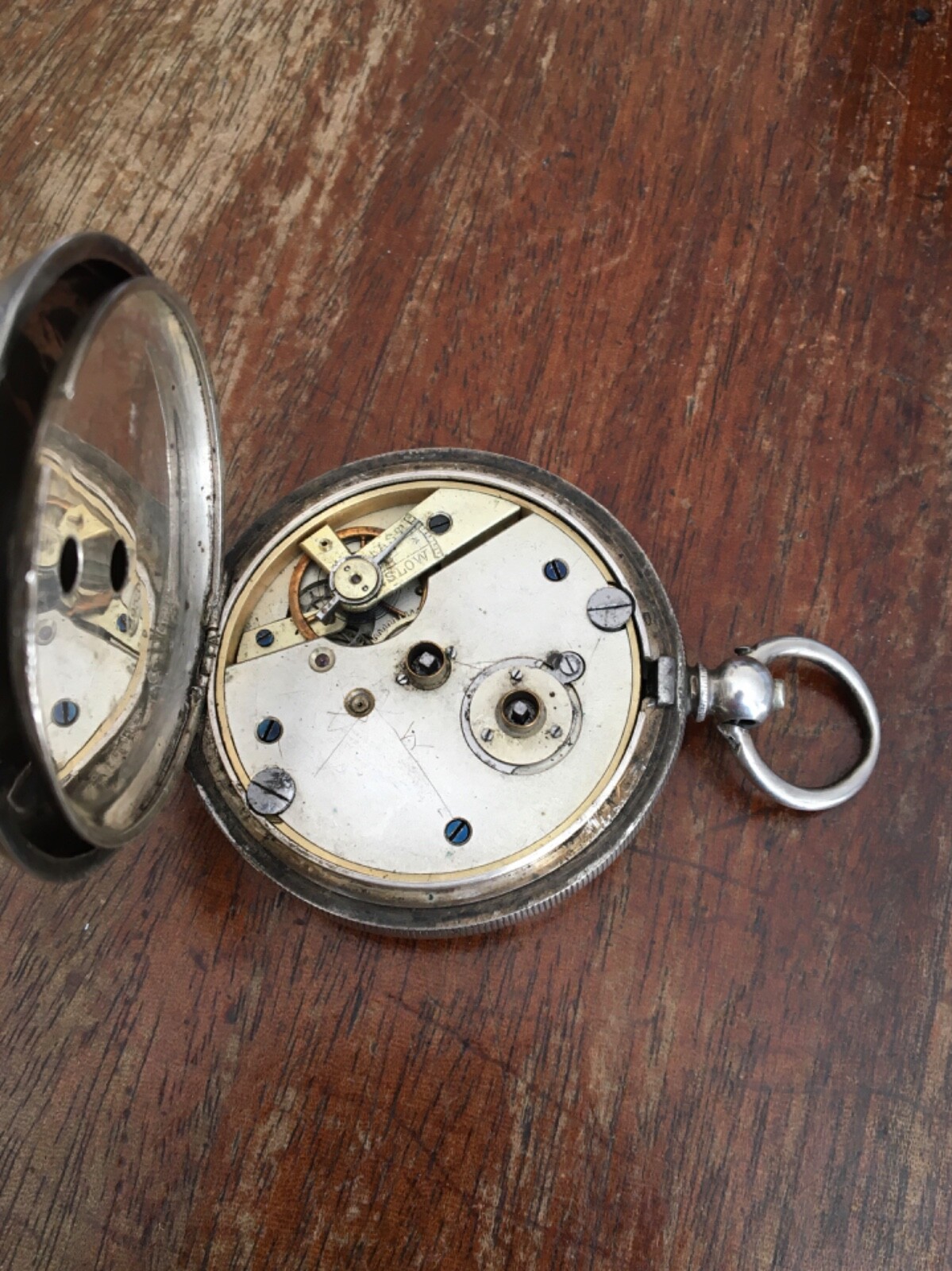 ANTIQUE SOLID SILVER KEY WIND OPEN FACE POCKET WA… - image 3