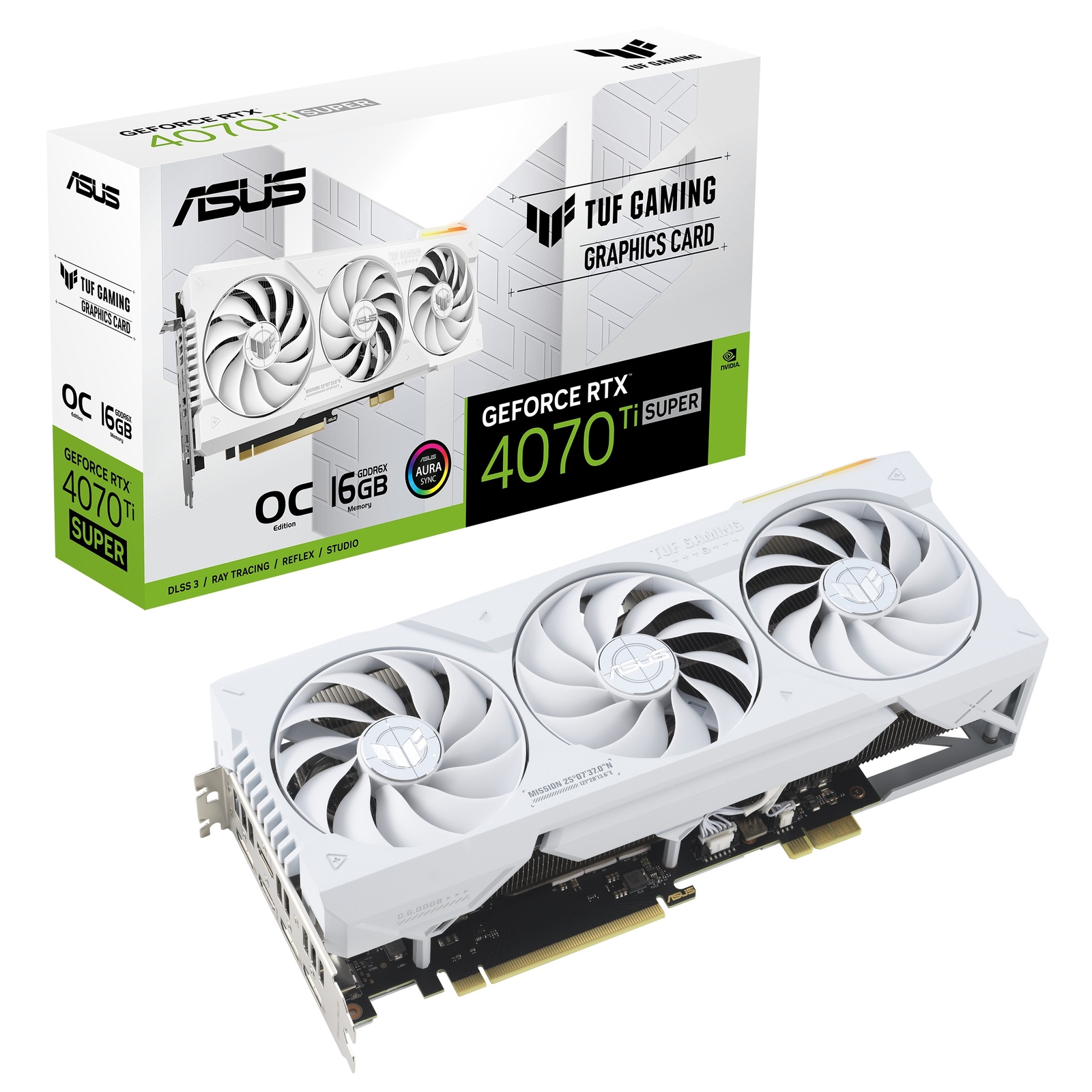 ASUS TUF Gaming TUF-RTX4070TIS-O16G-BTF-WHITE NVIDIA GeForce RTX 4070 Ti SUPER 1