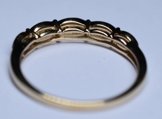 Anillo Banda Diamante Arco Iris Oro 10k Talla 9.25 Naranja Amarillo Verde Azul .5 ct TDW Foto 4 de 4