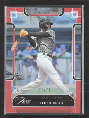 2024 Panini Three and Two Baseball Leo De Vries #6 Red 20/25