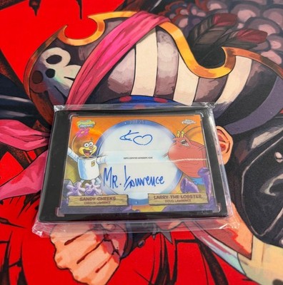 2025 Topps Chrome SpongeBob Sandy Cheeks Larry Dual Auto Orange 23/25