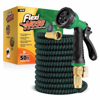 Lightweight Expandable Hose - Flexi Hose with 8 Function Nozzle, 50FT