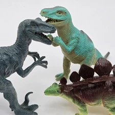 Rubber Dino Lot Dolgen Boley Stegosaurus Allosaurus Velociraptor