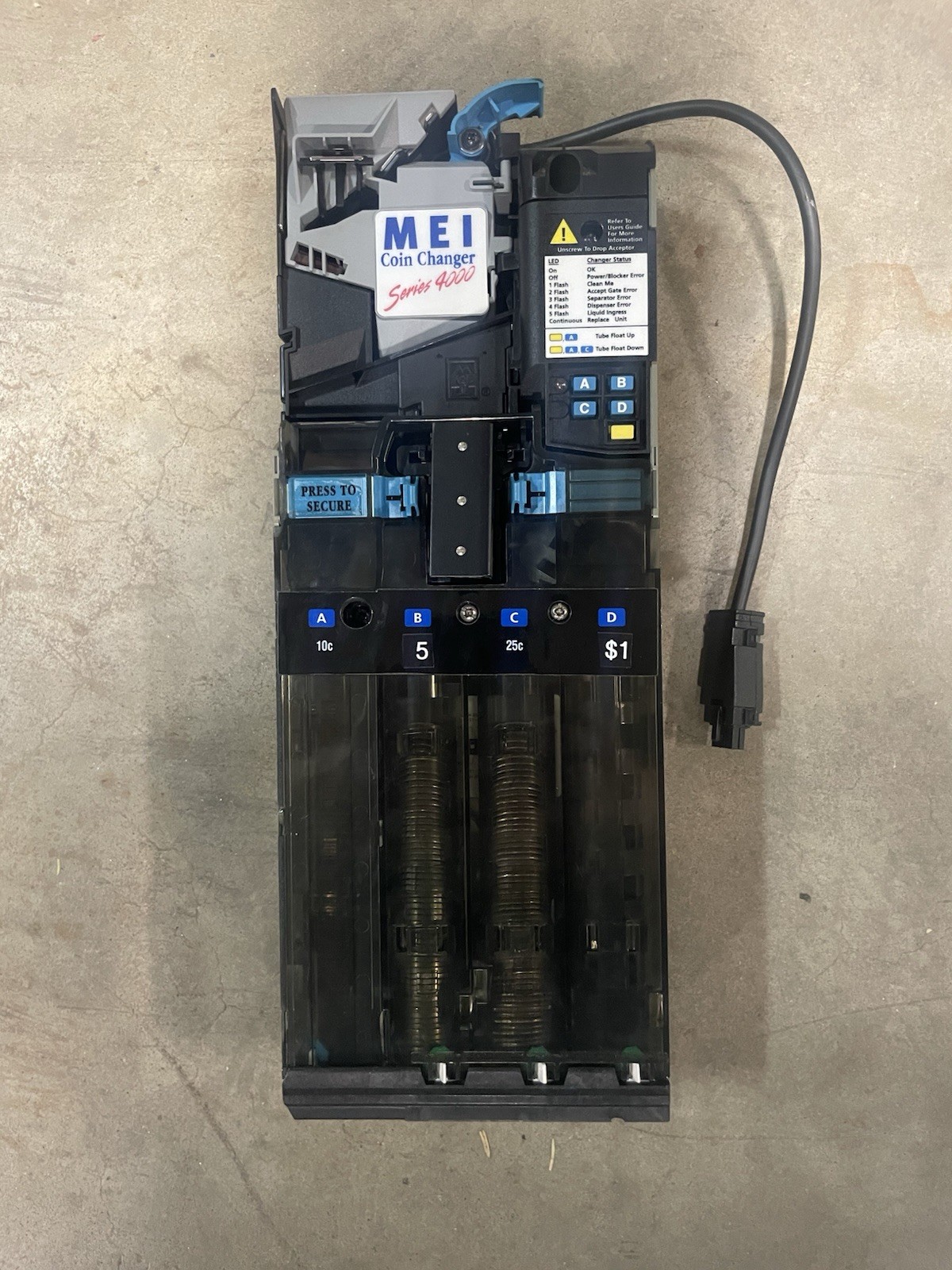 Mars MEI 4510 4 Tube Coin Mech MDB